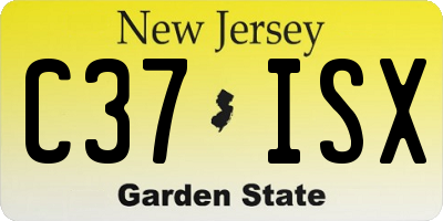 NJ license plate C37ISX