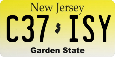 NJ license plate C37ISY