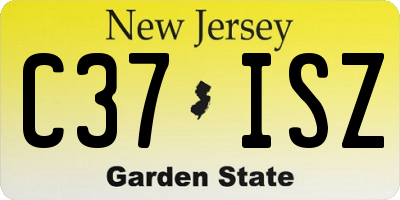 NJ license plate C37ISZ