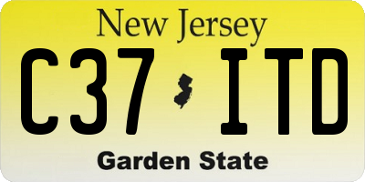 NJ license plate C37ITD