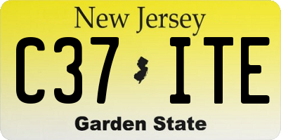 NJ license plate C37ITE