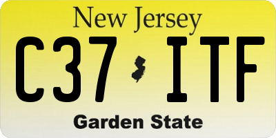 NJ license plate C37ITF