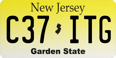 NJ license plate C37ITG