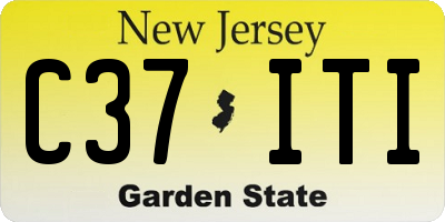 NJ license plate C37ITI
