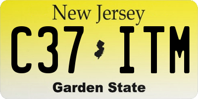 NJ license plate C37ITM