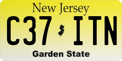 NJ license plate C37ITN
