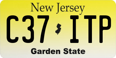 NJ license plate C37ITP