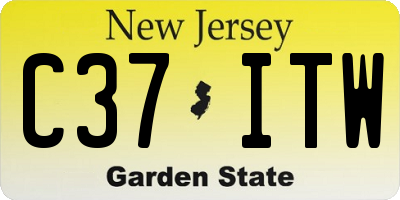 NJ license plate C37ITW