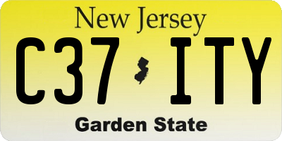 NJ license plate C37ITY