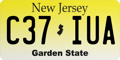 NJ license plate C37IUA