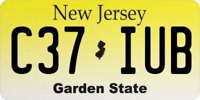 NJ license plate C37IUB