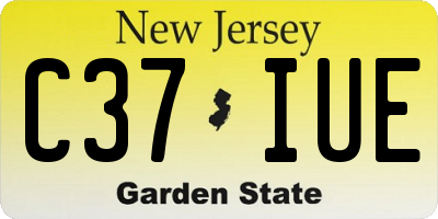NJ license plate C37IUE
