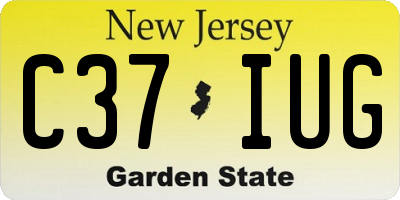 NJ license plate C37IUG
