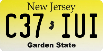 NJ license plate C37IUI