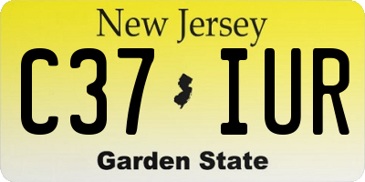 NJ license plate C37IUR