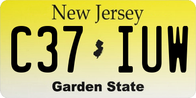 NJ license plate C37IUW