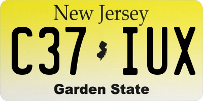 NJ license plate C37IUX