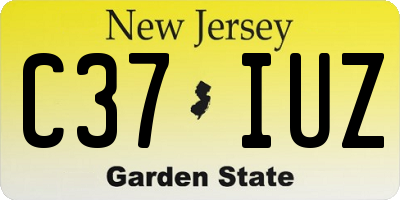 NJ license plate C37IUZ