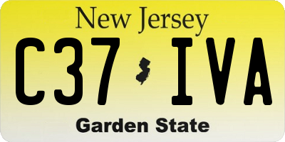 NJ license plate C37IVA