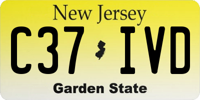 NJ license plate C37IVD