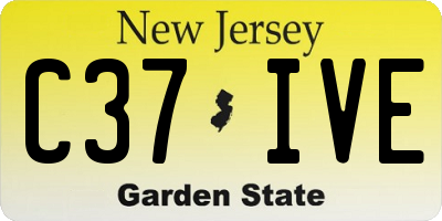 NJ license plate C37IVE