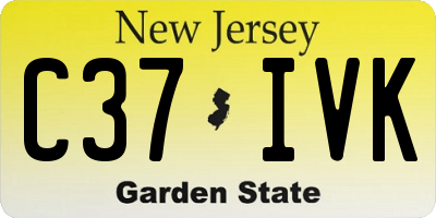 NJ license plate C37IVK