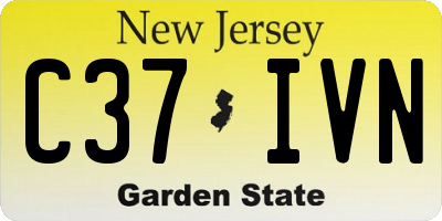NJ license plate C37IVN