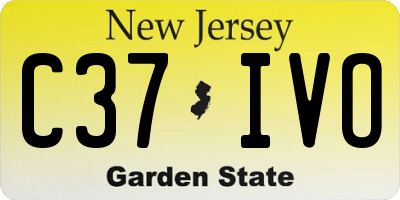NJ license plate C37IVO