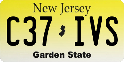 NJ license plate C37IVS