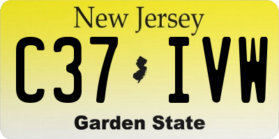NJ license plate C37IVW