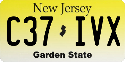 NJ license plate C37IVX