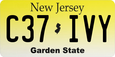 NJ license plate C37IVY