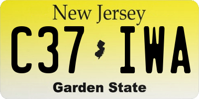 NJ license plate C37IWA