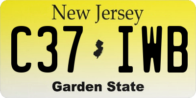 NJ license plate C37IWB