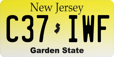 NJ license plate C37IWF