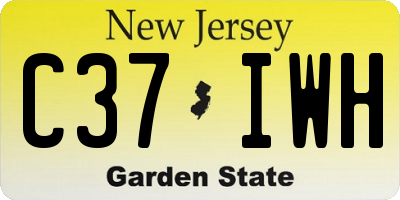 NJ license plate C37IWH