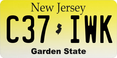 NJ license plate C37IWK