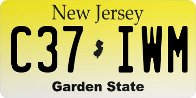 NJ license plate C37IWM