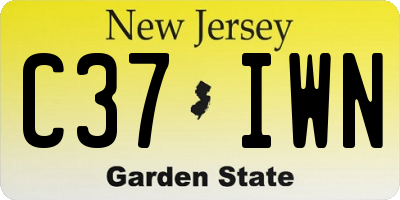 NJ license plate C37IWN