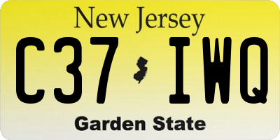 NJ license plate C37IWQ