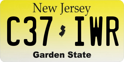 NJ license plate C37IWR
