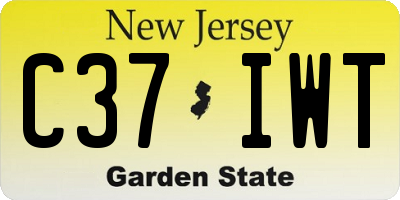 NJ license plate C37IWT