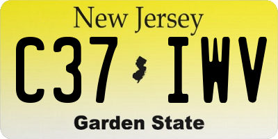 NJ license plate C37IWV