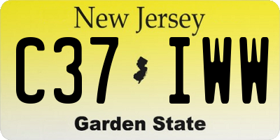 NJ license plate C37IWW