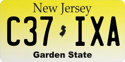 NJ license plate C37IXA