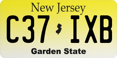 NJ license plate C37IXB
