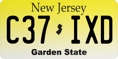 NJ license plate C37IXD
