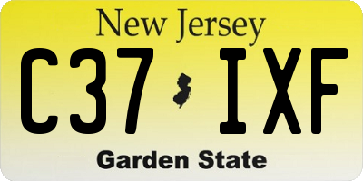 NJ license plate C37IXF