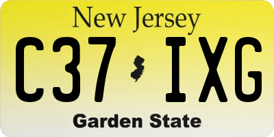 NJ license plate C37IXG