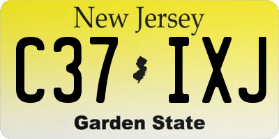 NJ license plate C37IXJ